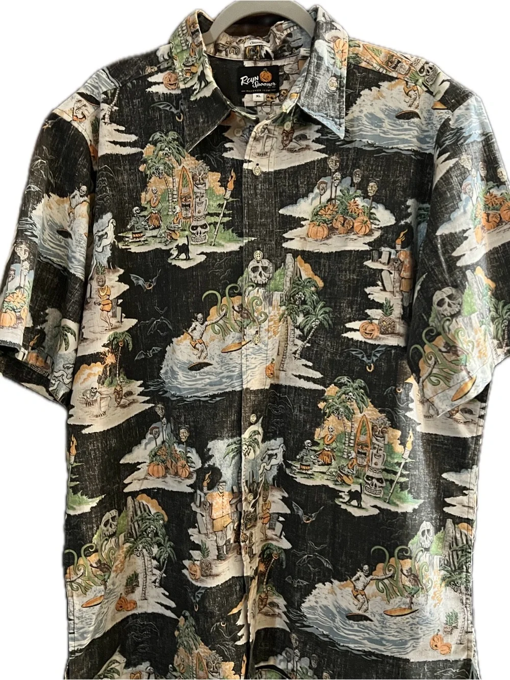 Reyn Spooner Halloween Print Button-Down Shirt XL